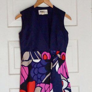 Vintage Sleeveless Floral Wrap Dress - Small